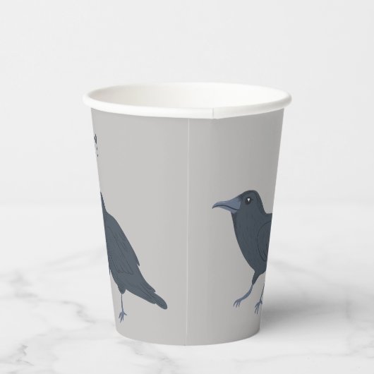 ブラッククロウオングレーパーソナライズされた 紙コップ (右)