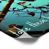 ブラッククロウオンツリーブランチオリジナルフォトデザイン ポスター (角)