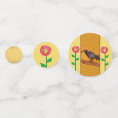 ブラッククロウオンブランチ抽象芸術レッドローズ金ゴールド コンフェッティ (正面)