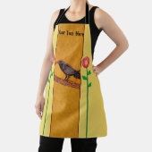 ブラッククロウオンブランチ赤抽象芸術花黄 エプロン (インサイチュ)