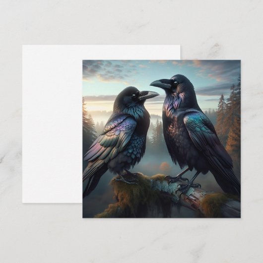 ブラッククロウカラス鳥アート (正面/裏面)