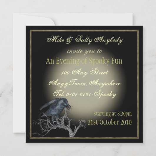 ブラッククロウゴシックパーティの招待状 招待状 (裏面)