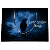 ブラッククロウズラーンズダークゴシックスタイル誕生日 ラージペーパーバッグ (正面)