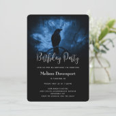 ブラッククロウズラーンズダークゴシックスタイル誕生日 招待状 (スタンド正面)