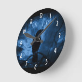 ブラッククロウズラーンズダークゴシックスタイル ラウンド壁時計 (傾斜)