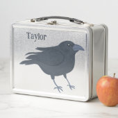 ブラッククロウバードイラストレーション パーソナライズされた メタルランチボックス (インサイチュ)