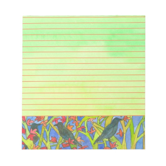 ブラッククロウバード紅葉が並ぶ ノートパッド (正面)