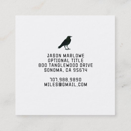 ブラッククロウビジネスカード スクエア名刺 (裏面)