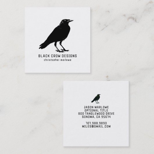 ブラッククロウビジネスカード スクエア名刺 (正面/裏面)