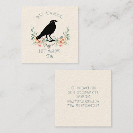 ブラッククロウフローラ スクエア名刺 (正面/裏面)