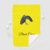 ブラッククロウマスターオブタイムイエローパーソナライズされた ゴルフタオル (インサイチュ)