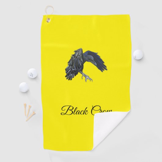 ブラッククロウマスターオブタイムイエローパーソナライズされた ゴルフタオル (インサイチュ)