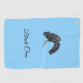 ブラッククロウマスターオブタイムスパーソナライズされたカイブルー ゴルフタオル (横)