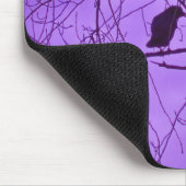 ブラッククロウ不毛の木の枝パープルスカイ マウスパッド (コーナー)