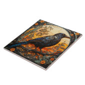 ブラッククロウ、アールヌーボーステンドグラス タイル (側面)