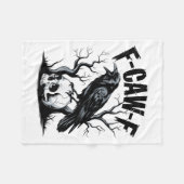 ブラッククロウ、F-caw-fブラックバおもしろいードズ フリースブランケット (正面(横))