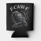 ブラッククロウF-Caw-F面白い黒鳥月ゴシック 缶クーラー (正面)
