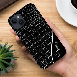 ブラッククロコダイルパーソナライズされた Case-Mate iPhone 14ケース