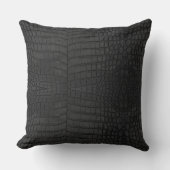 ブラッククロコダイルレザープリント クッション (正面)