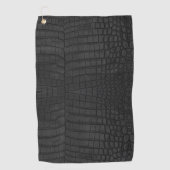 ブラッククロコダイルレザープリント ゴルフタオル (正面)