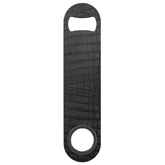 ブラッククロコダイルレザープリント スピード栓抜き (正面)