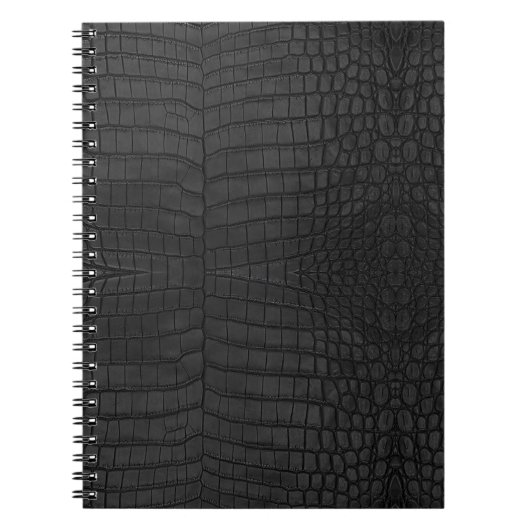 ブラッククロコダイルレザープリント ノートブック (正面)