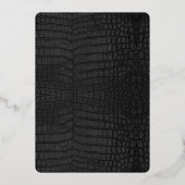 ブラッククロコダイルレザープリント ハッピーホリデーカード 箔シーズンカード (裏面)