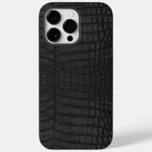 ブラッククロコダイルレザープリント