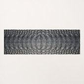 ブラッククロコダレアリゲータースキンフェイクレザープリント ヨガマット (裏面(横))