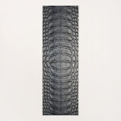 ブラッククロコダレアリゲータースキンフェイクレザープリント ヨガマット (裏面)