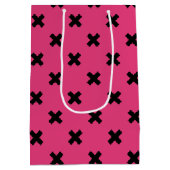 ブラッククロストッチオン明るい赤紫色 ミディアムペーパーバッグ (裏面)