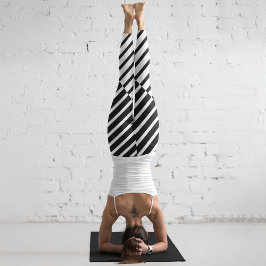 ブラッククロッシングストライプ カプリレギンス