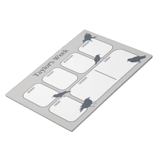 ブラッククローズパーソナライズされたウィークリープランナー ノートパッド (アングル)