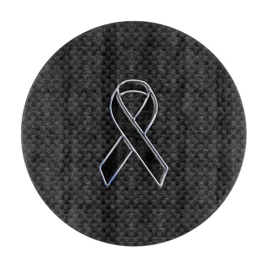 ブラッククロームスタイルリボン認識度炭素繊維 カッティングボード (正面)