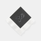 ブラッククロームスタイルリボン認識度 縁ありカクテルナプキン (角)