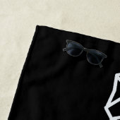 ブラッククールの幾何学的な音楽ギター ビーチタオル (インサイチュ)