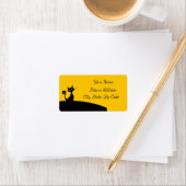 ブラッククールキャットオンブラック&イエローパーソナライズ ラベル (インサイチュ)