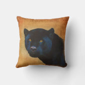 ブラッククールジャガーパンサーワイルドライフ大きな猫 クッション (裏面)