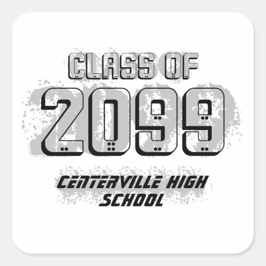 ブラックク動揺してラスモダンスクエアステッカー スクエアシール (正面)