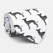 ブラックグイタリアンレイハウンドかわいい漫画の犬のパターン ネクタイ (ロール)