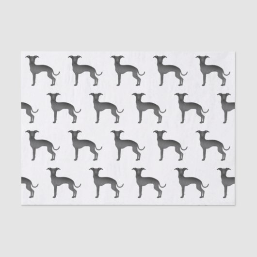 ブラックグイタリアンレイハウンドかわいい漫画の犬のパターン 薄葉紙 (正面)