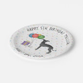 ブラックグイタリアンレイハウンドかわいい漫画の犬の誕生日 ペーパープレート (アングル)