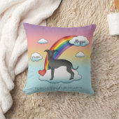 ブラックグイタリアンレイハウンドかわいい犬のレインボーメモリアル クッション (ブランケット)