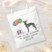 ブラックグイタリアンレイハウンド漫画の犬の誕生日 フェイバーバッグ (クリップ留めされた状態)