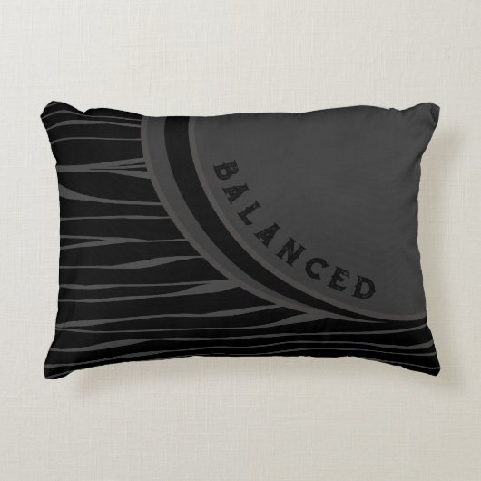 ブラックグエレガントレイ抽象芸術タイポグラフィバランス アクセントクッション (正面)