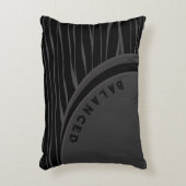 ブラックグエレガントレイ抽象芸術タイポグラフィバランス アクセントクッション (正面(垂直))