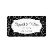ブラックグエレガントレーダマ縁どス結婚式の引き出物ラベル ラベル (正面)