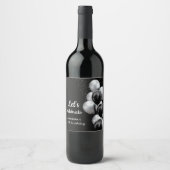 ブラックグエレガントレーバルーンシック誕生日 ワインラベル (正面)