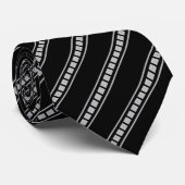 ブラックグストライプのレーボックスメンズタイ ネクタイ (ロール)