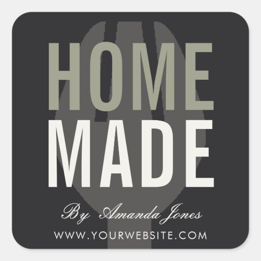 ブラックグミニマルレーフォークシェフ料理自家製 スクエアシール (正面)